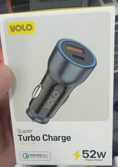 Yolo Super Type C And Usb Both Turbo Car Charger 52w Limited Offer