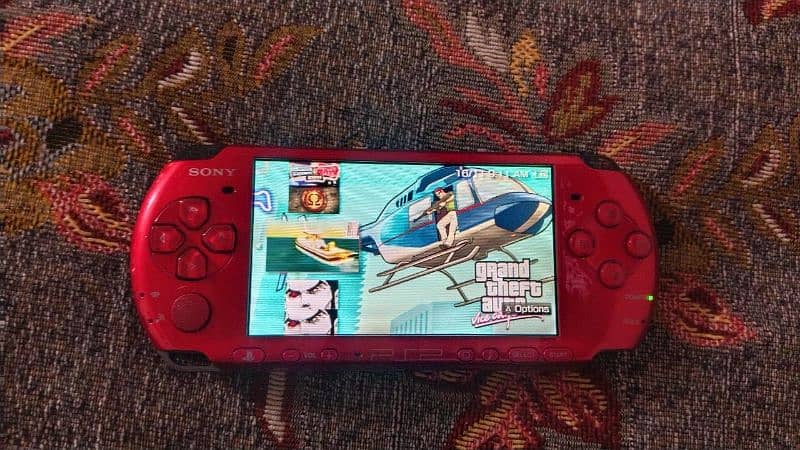 PSP 3000 with custom neon theme 4