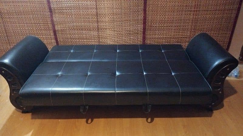 Black Luxury Sofa cum Bed 1