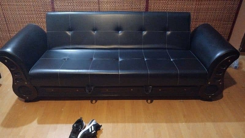 Black Luxury Sofa cum Bed 4