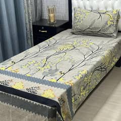 2 Pcs crystal cotton printed single bedsheets.