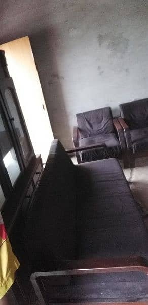 5 seater wooden sofa 0