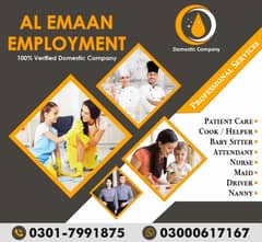 Maid, House Maids, Cook, Nurse, Driver, Patient Care, Domestic staff