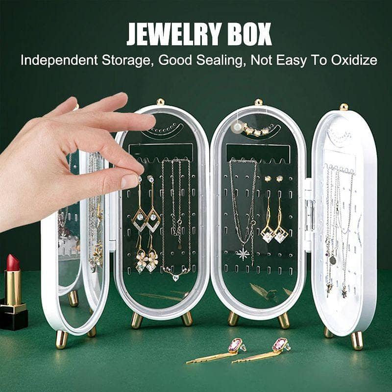 Foldable Jewelry Storage Box with Mirror 2