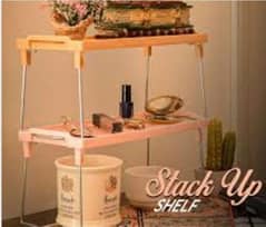 Stack foldable shelf stand