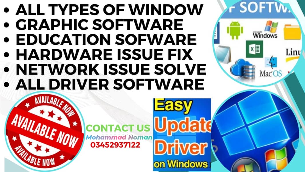 All types of Softwares/Windows Installation on Laptops, Desktops 0