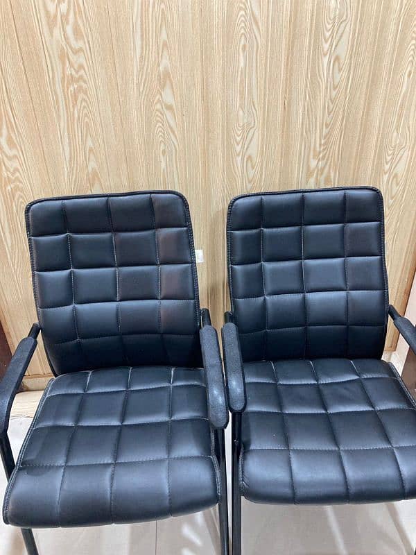 Leather Chair with Armrest - Black 1