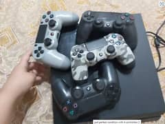 PS4 along 4 Controllers and 3 games