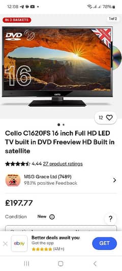 Cello C1620FS 16 inch Full HD new unused