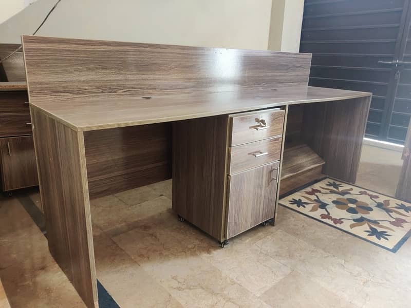 Office Tables - 8x2 ft & 4x2 ft with Cabinets - Perfect Workstations 4