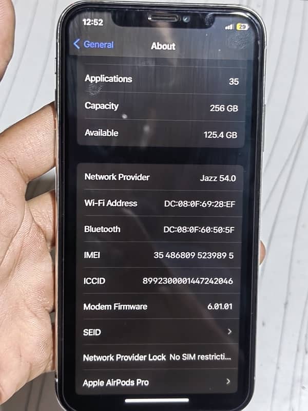 iphone x 256gb all sim working but non pta 1