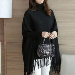 Winter’s Fashionable Attractive Plain Fleece Poncho For Women Winter