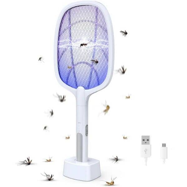 2 in 1 Rechargeable Electronic Mosquito Bat Racket Insect Killer Lamp 1