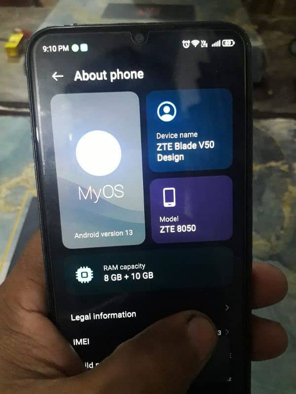 ZTE blade v50 18gb/256gb total geniun only phone 3