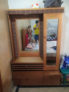 Bed Without Mattress, Dressing Table And Sethi For sale