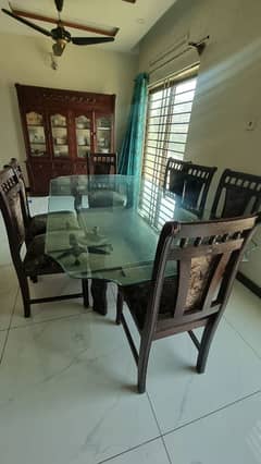 8 seater glass top dining table