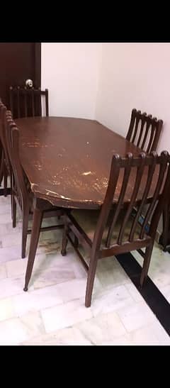 solid wooden dining table