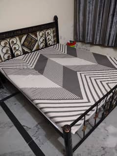 iron double bed with mattress foam