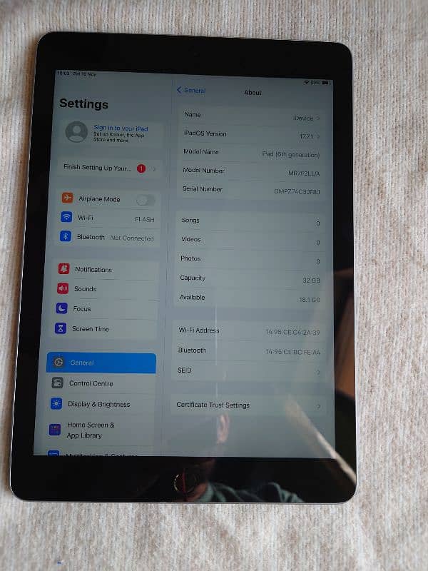 ipad 6 gen 2/32 GB 7