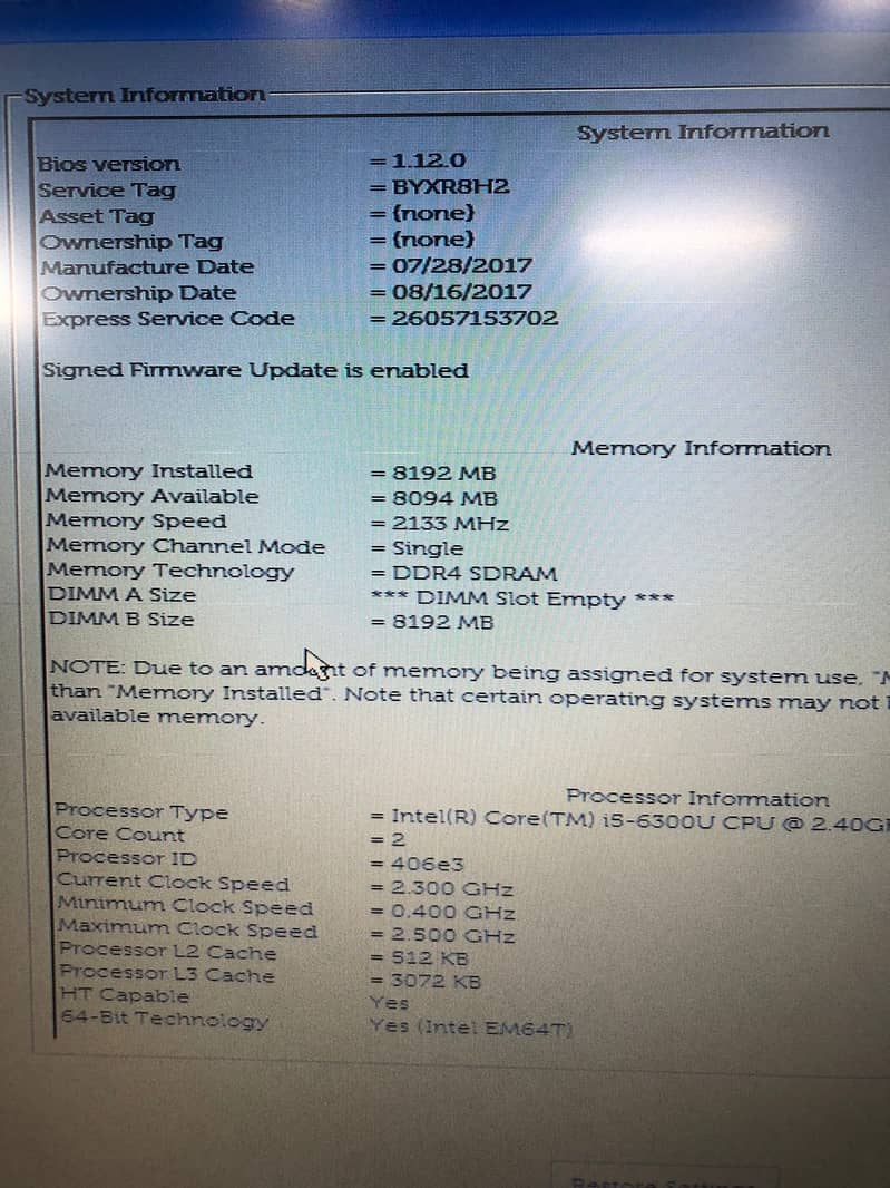 Dell 5580 core i 5, 6th gen 2