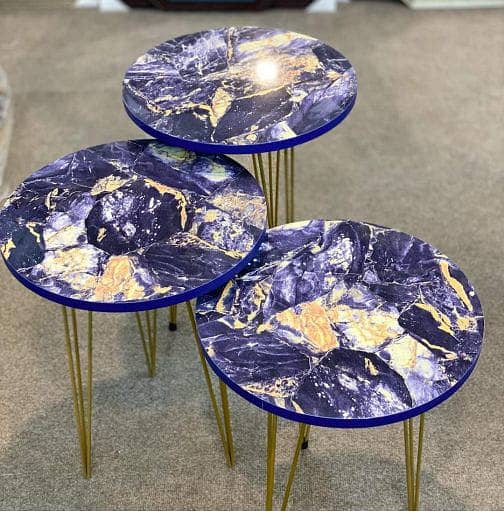 Nesting Table | Marble table | Coffee table | Round table set 2