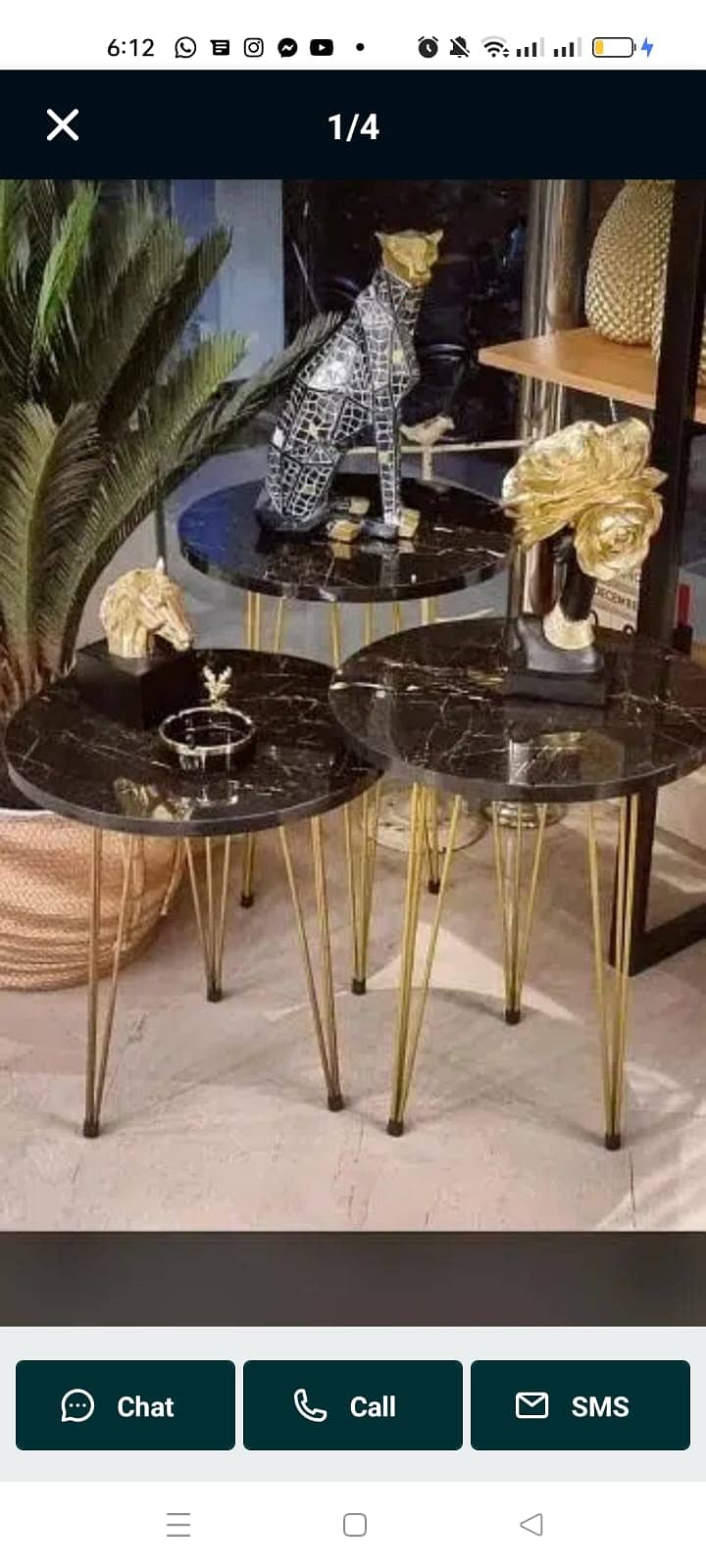 Nesting Table | Marble table | Coffee table | Round table set 5