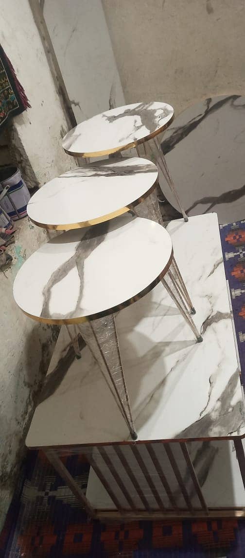 Nesting Table | Marble table | Coffee table | Round table set 7