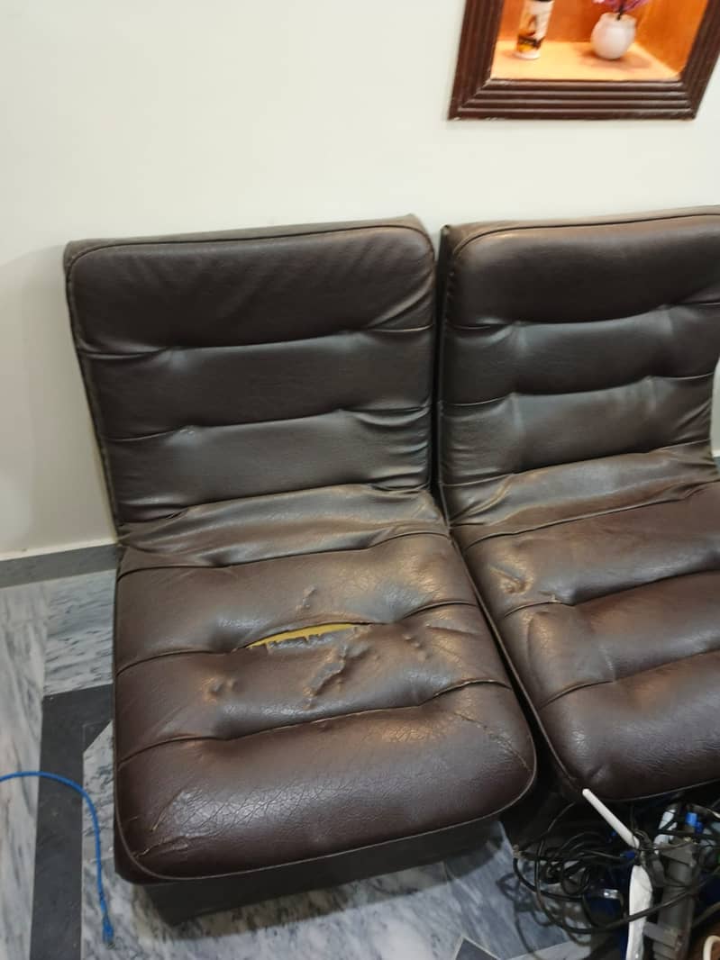 4 piece office brown sofa set 4