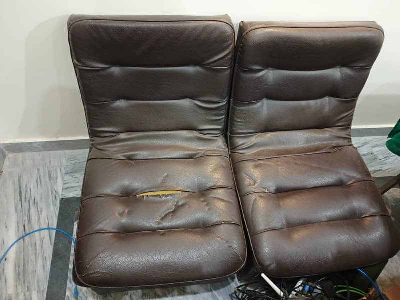 4 piece office brown sofa set 5