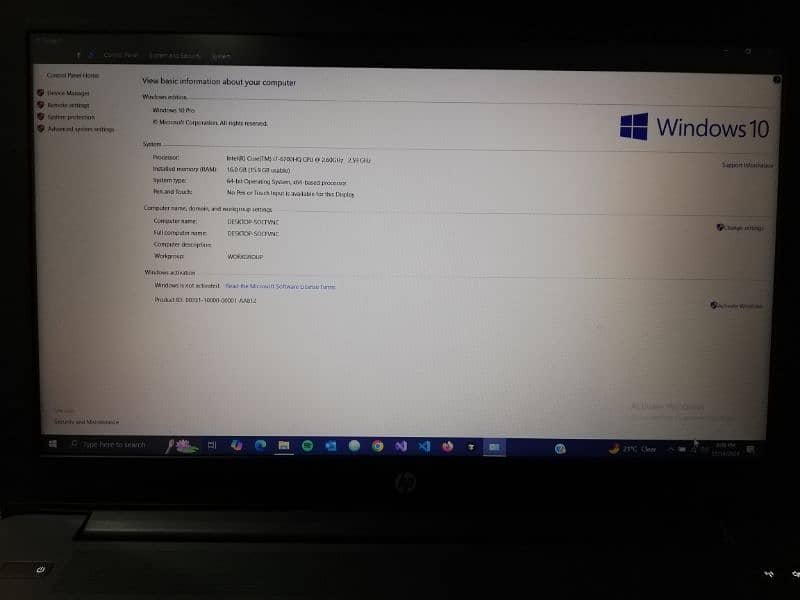 Hp Zbook 15 G3 Intel Core i7-6th Gen Quad Core 8 MB Cashe - Ram 16 GB 2