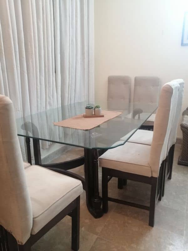 solid Dining table with 6 chairs 1