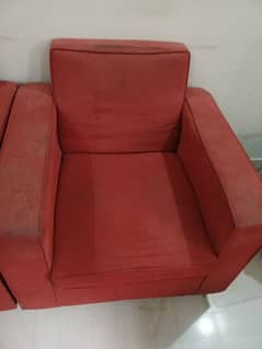 Sofa set 5 seater with glass center table