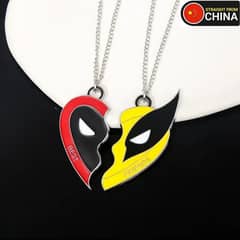 Deadpool and Wolverine Best Friends Necklace Pendant Pair – Stainless