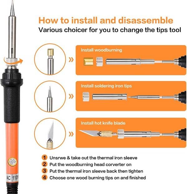 wood burning soldering iron kit for sale 72 l+pieces 2