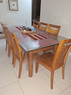 Eight seats glass  dining table