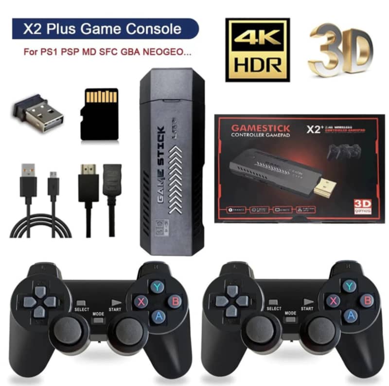 X2 Plus GameStick Pro 4K 3D HD Retro TV Video Game 0