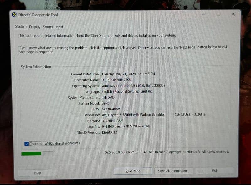 Lenovo legion 7 (Ryzen 7 5800h) 32gb ram, 1Tb Ssd, (Rtx 3070 8gb) 5