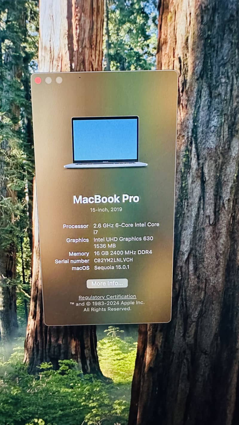 apple macbook pro 2019 i7-2.6 ghz 16/512 15 inch 7