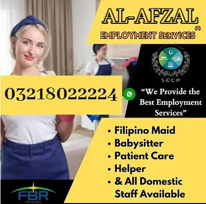 House maids , Maids , Baby Sitter , Chef , Cook , Patient Care ,Nurse 0