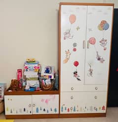 Cupboard with Shoe storage bench & Baby diaper Changing Station