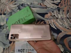 infinix hot 11 play 4 64 box sath ha 6000 mAh battery