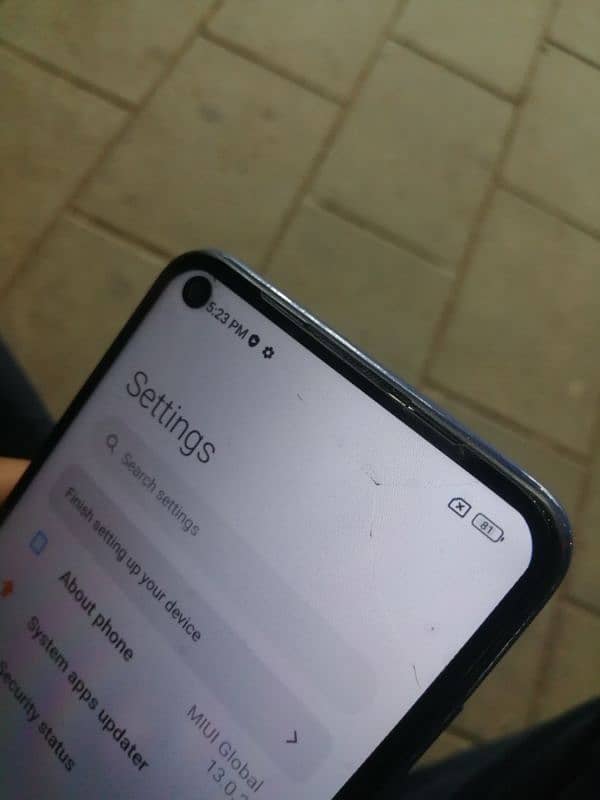 Redmi note 9 with box glass crack little 3