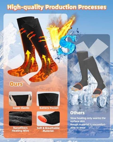 Heated Socks Rechargeable 4000 Mah battery Men Women 2