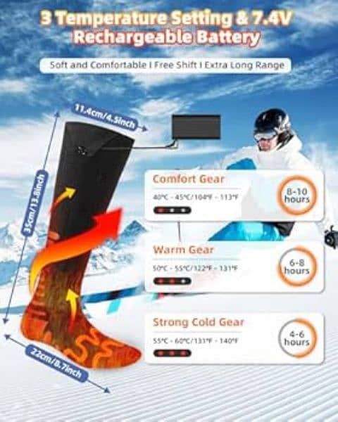 Heated Socks Rechargeable 4000 Mah battery Men Women 4