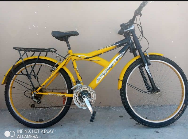 Yellow color gear bicycle for sale is available in Islamabad 1