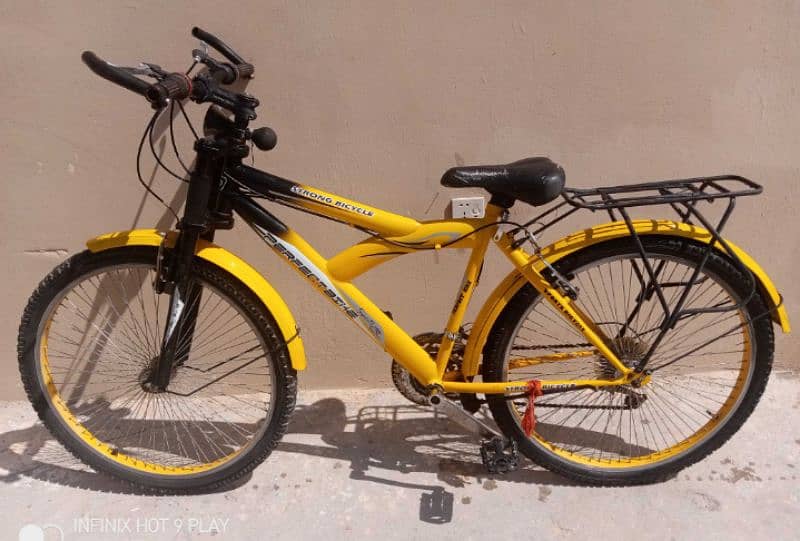 Yellow color gear bicycle for sale is available in Islamabad 6