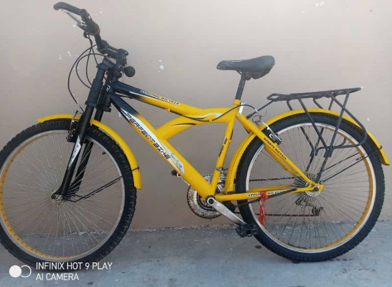 Yellow color gear bicycle for sale is available in Islamabad 8