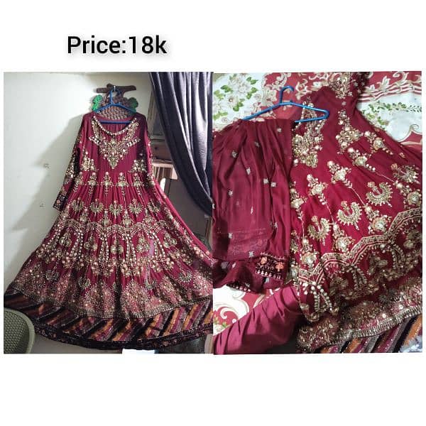 Fully Embroidered mehroon Gown 0