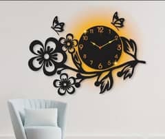 Flower Design Wall Clock With Light