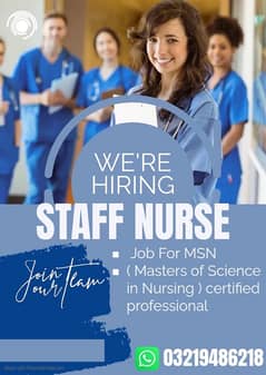 job for MSN (masters of science in nursing) certified professional